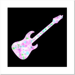 Cartoon Girlish Guitar Posters and Art